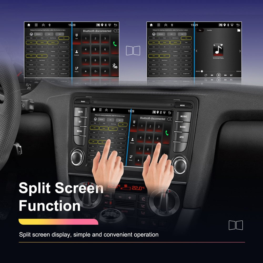 Autoradio Android 15 GPS Navi WIFI Bluetooth Carplay 7 Zoll 64GB