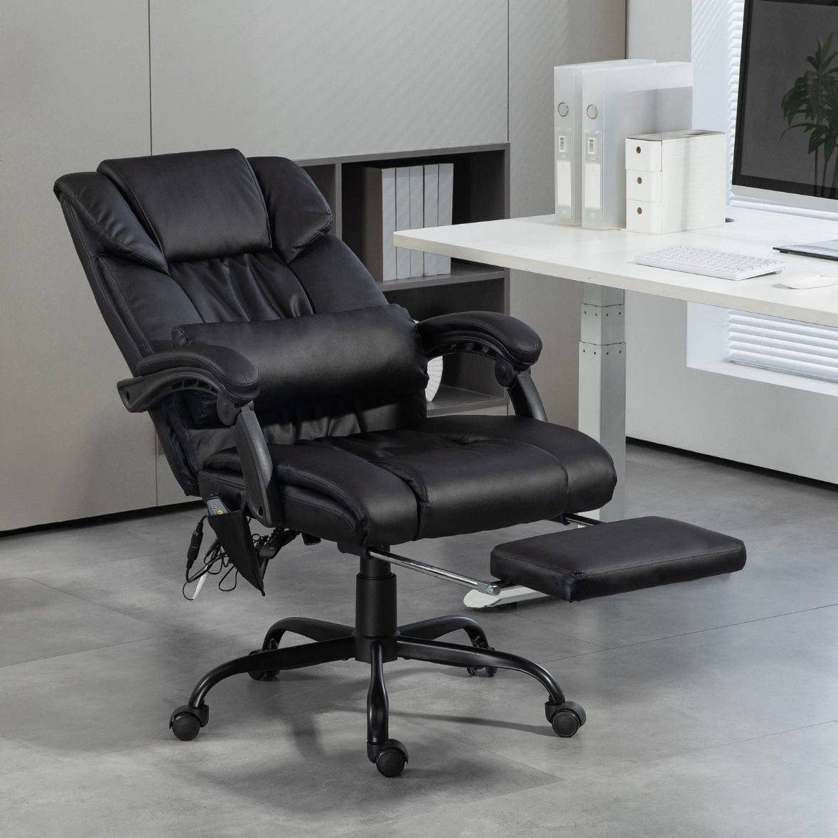 Vinsetto Bürostuhl Ergonomisch Massagefunktion Fußstütze Sessel