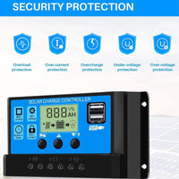 100W 12V Solarpanel Solarmodul 100A Ladegerät USB