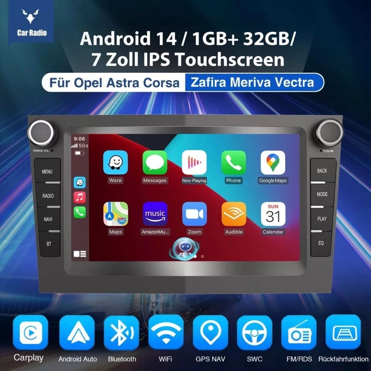 Android Autoradio Für Opel Meriva A Astra H Corsa CarPlay GPS RDS 32G