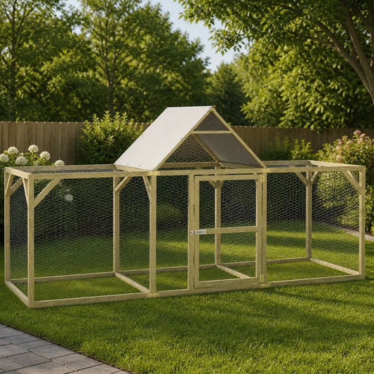Hühnerkäfig Holz Kiefer Hühnerstall Gehege Outdoor Stall 300×100cm