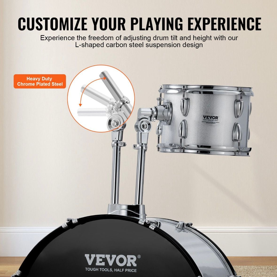 5 teilig Schlagzeug Set Drumset