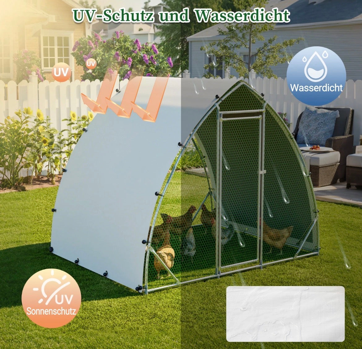 Kleintierstall 252×192×204cm Freilaufgehege Kleintiergehege Hühnerkäfig
