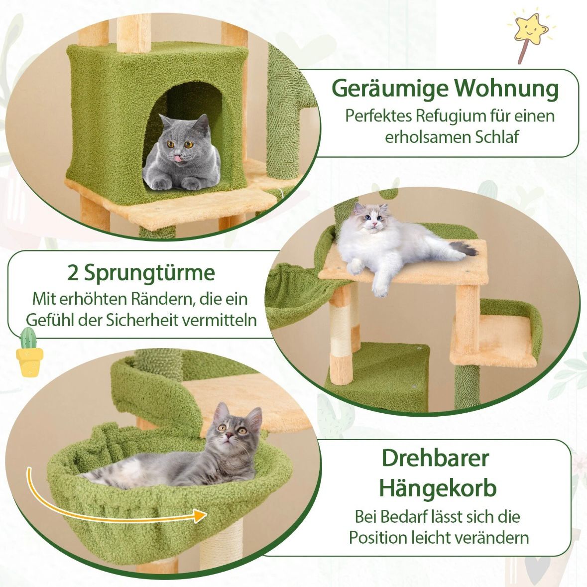 Kratzbaum 160cm Katzenbaum Kletterbaum Katzenmöbel Sisalpfosten