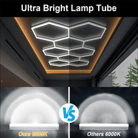 5x Hexagon LED Lampe Werkstatt Garagenleuchte