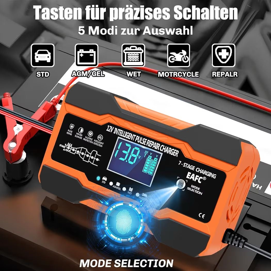 12V Autobatterie Ladegerät 12A Smart Schnellladegerät KFZ