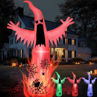 Halloween 3,6m Aufblasbarer Geist Außendekoration Beleuchtung 3-Farbig