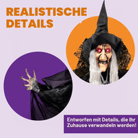 Halloween Sprechende Animierte LED Hexe Dekoration