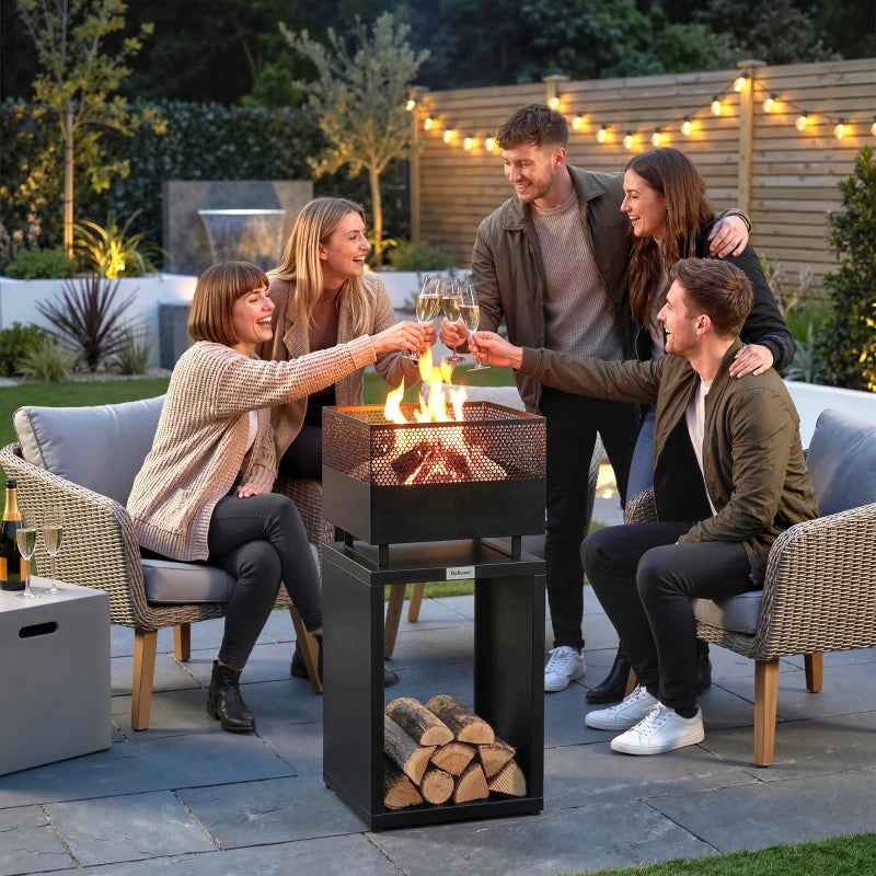 Feuerschale Feuerstelle Holzlager Heizen Outdoor