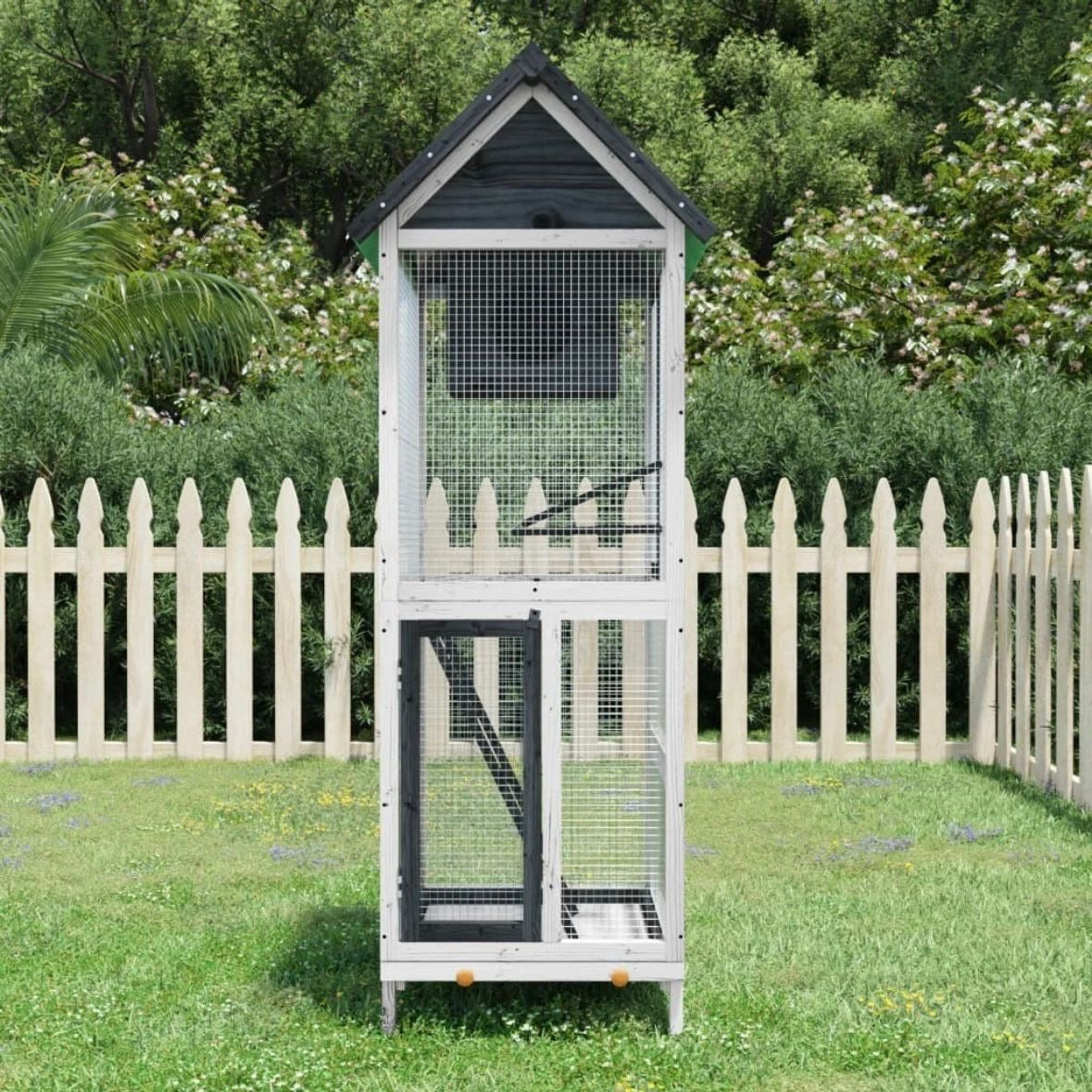 Vogelkäfig Voliere Kiefernholz Vogelkäfig 60x58,5x160cm Käfig
