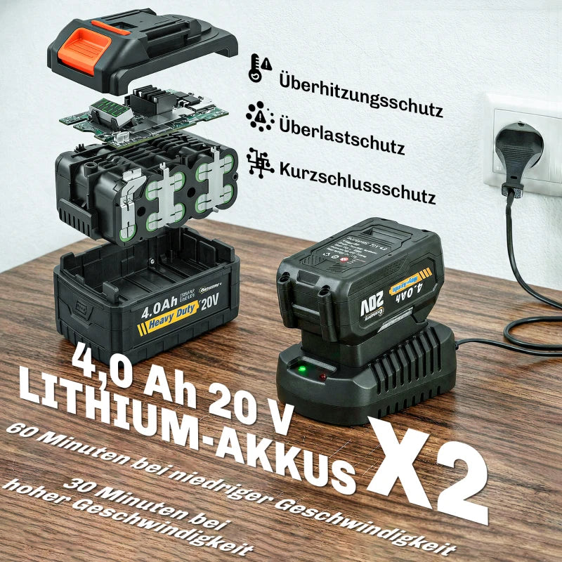 Akku-Laubsauger 20V Kabellos Laubbläser Gartenpflege