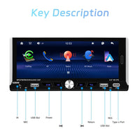 Single 1DIN 6.9" Autoradio Apple CarPlay Android Bluetooth USB