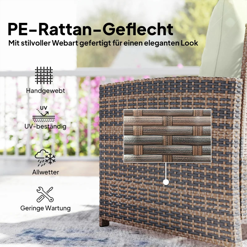 Gartenmöbelset Sitzgruppe 2er Sofa 2 Sessel Beistelltisch