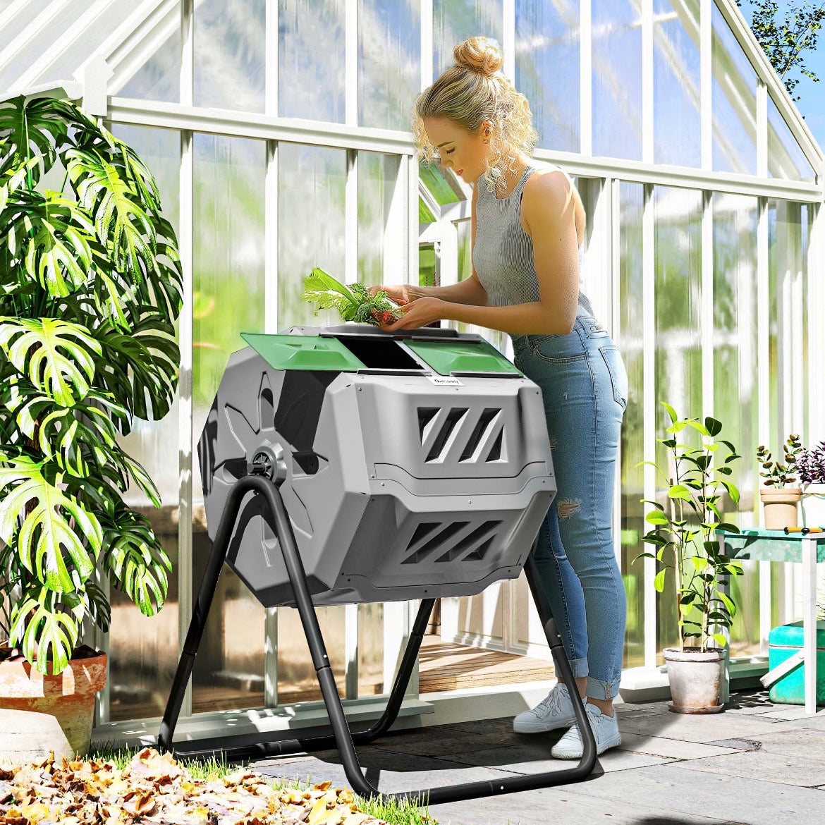 Trommel-Komposter 160L Gartenkomposter 2 Kammer 
Gartenpflege
