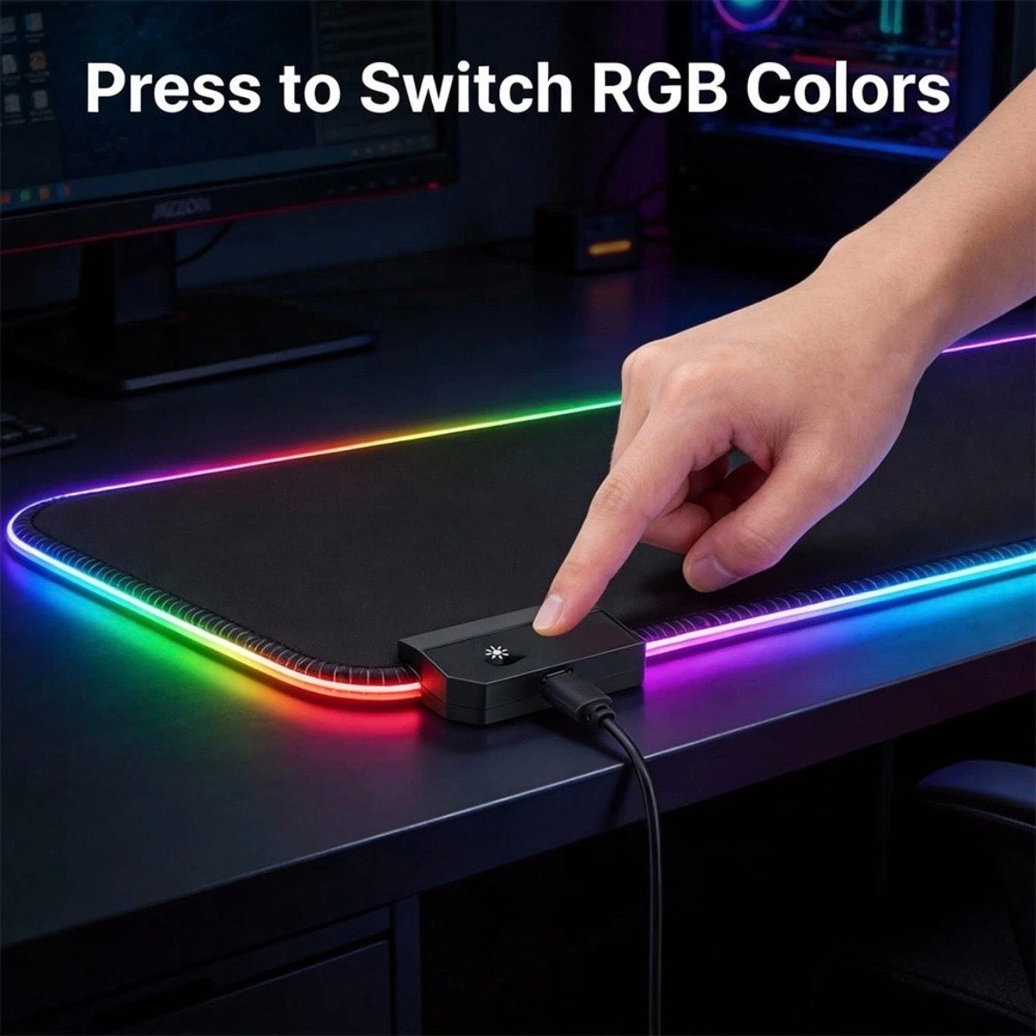 Gaming Mauspad Mousepad LED RGB Matte Pad PC Computer