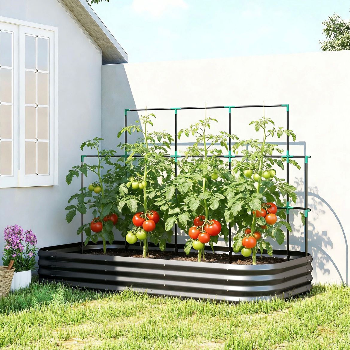 Hochbeet Rankgitter Pflanzkasten Handschuhe Gartenpflege Pflanzenbeet