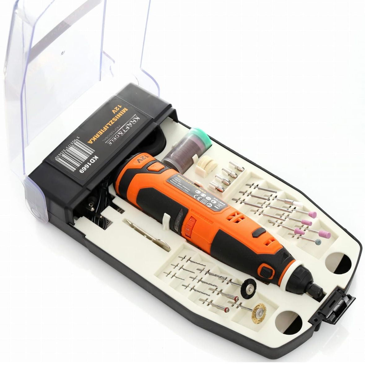 55tlg Mini Schleifer 12V mit Zubehör Schleifen Werkzeug
