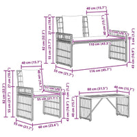 4tlg Gartenmöbel Set Rattan Lounge Sitzgruppe Garten Terrasse
