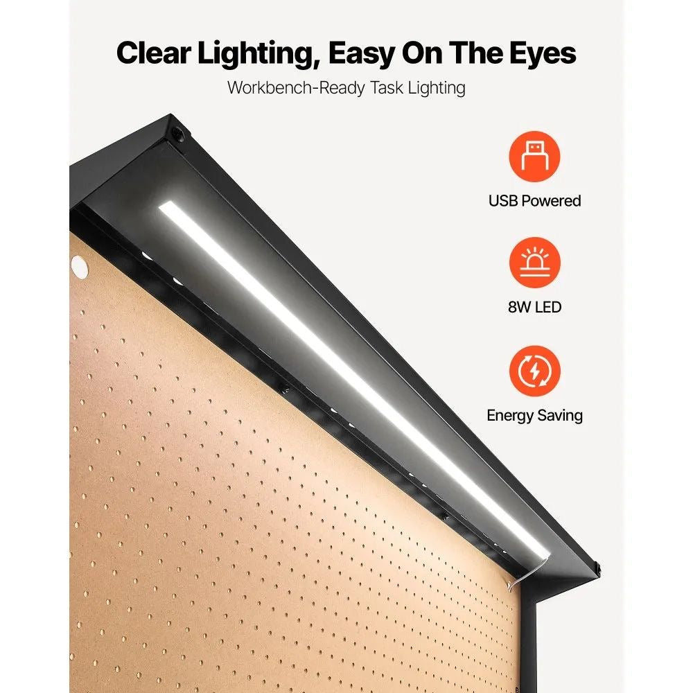 Werkbank LED Werkstatttisch 120cm Lochwand Werkstatt Werkzeugwand