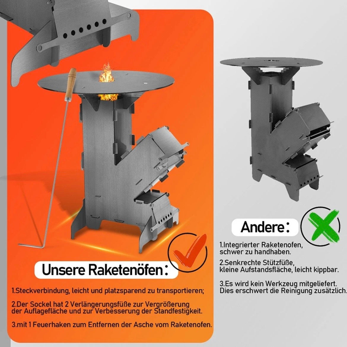 Raketenofen Stahlofen Heizkörper Heizen Kamin Outdoor