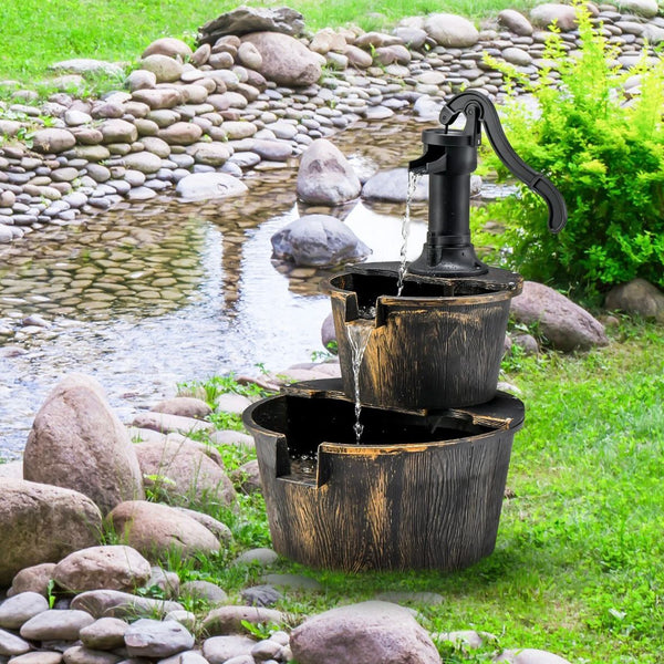 Dekobrunnen Gartenbrunnen Wasserpumpe Blumenkübel