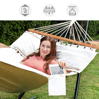 XXL Hängematte Hängeliege Liege Gartenmöbel 2 Kissen 300kg 210x150cm
