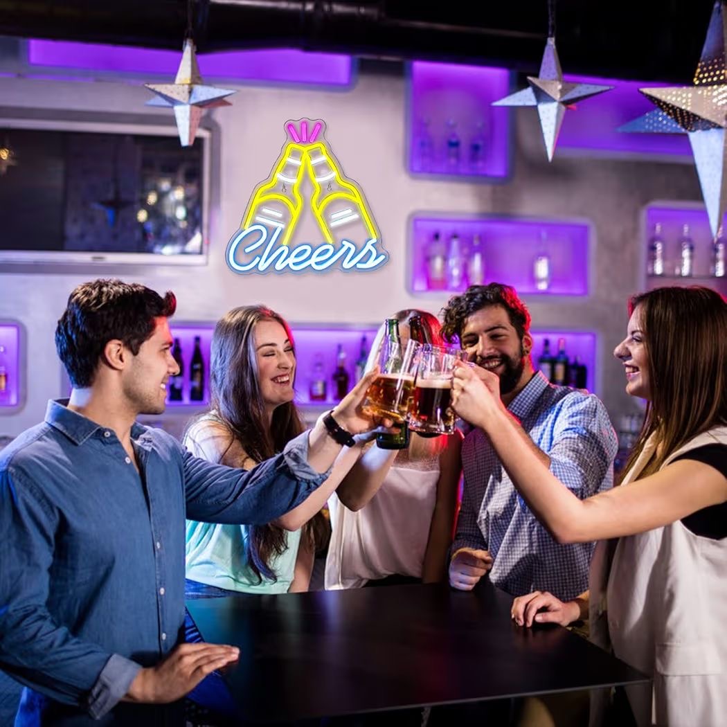 LED Neon Schild Cheers Bier Neonlicht USB Zimmer