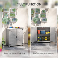 Gartenschrank Arbeitstisch Gartenmöbel Außenschrank Arbeitsfläche Werkzeugschrank