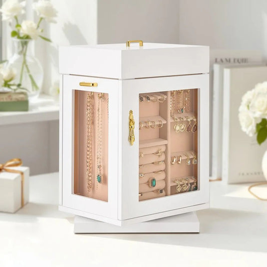 Schmuckkasten Drehbare Schmuckschatulle Schmuck Organizer Schrank