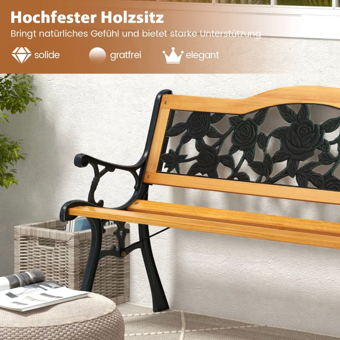 2 Sitzer Gartenbank Sitzbank Holzbank Garten Rückenlehne