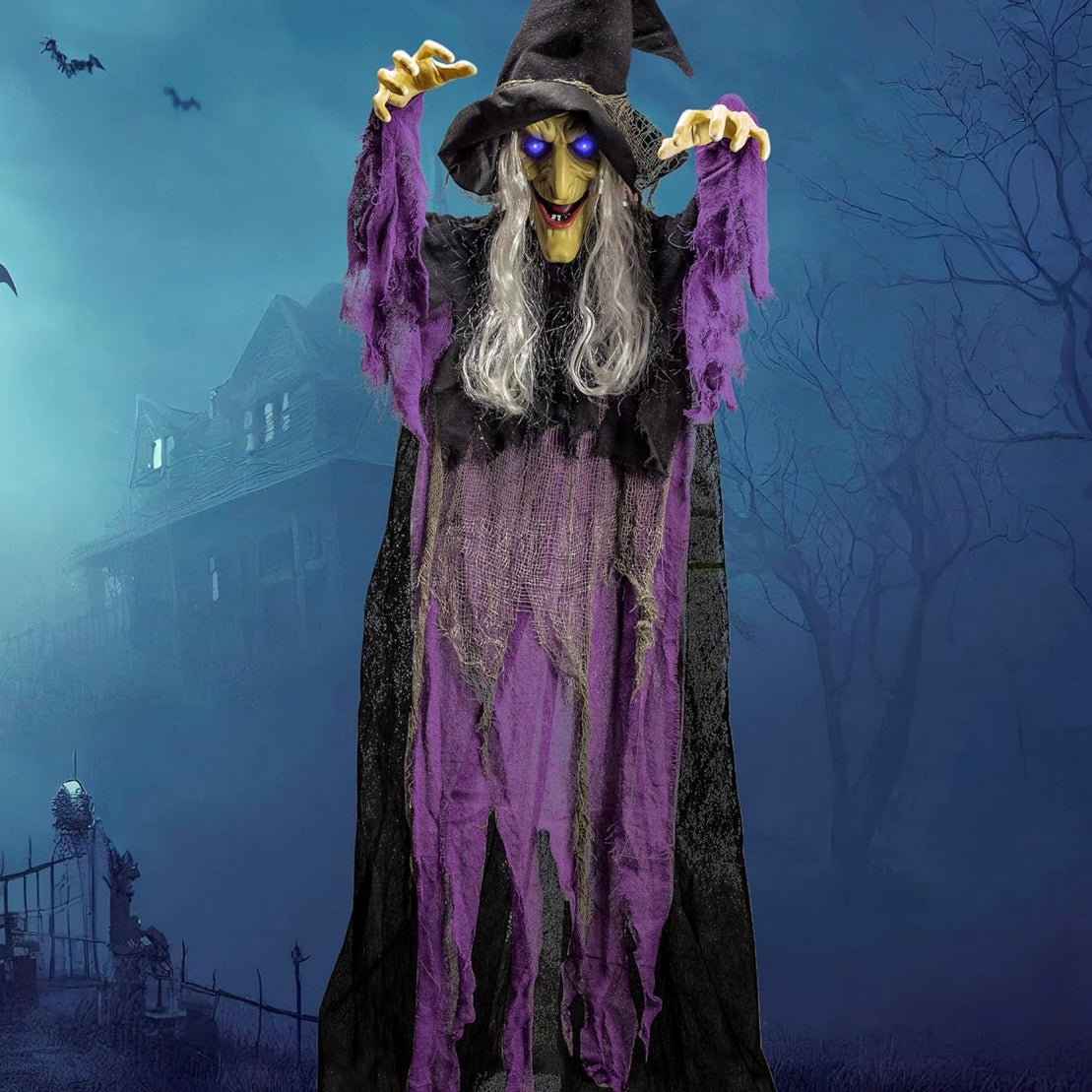 Halloween Hängende Animierte Sprechende Hexendeko Dekoration