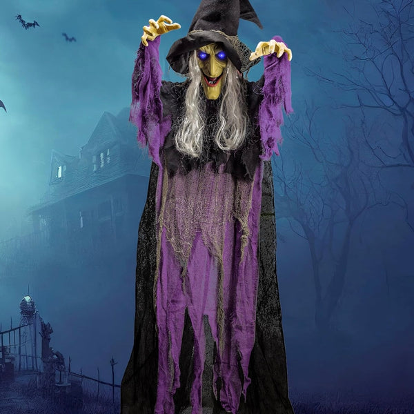Halloween Hängende Animierte Sprechende Hexendeko Dekoration