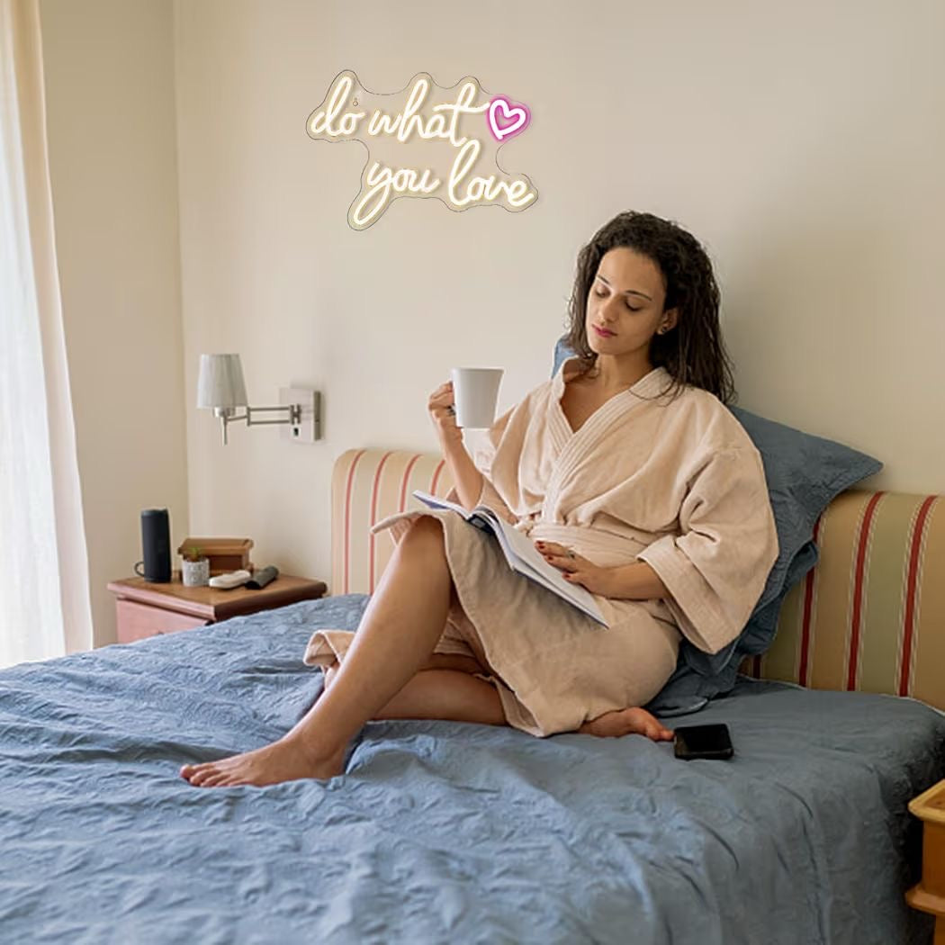 LED Neon Schild do what you love Neonlicht USB Zimmer