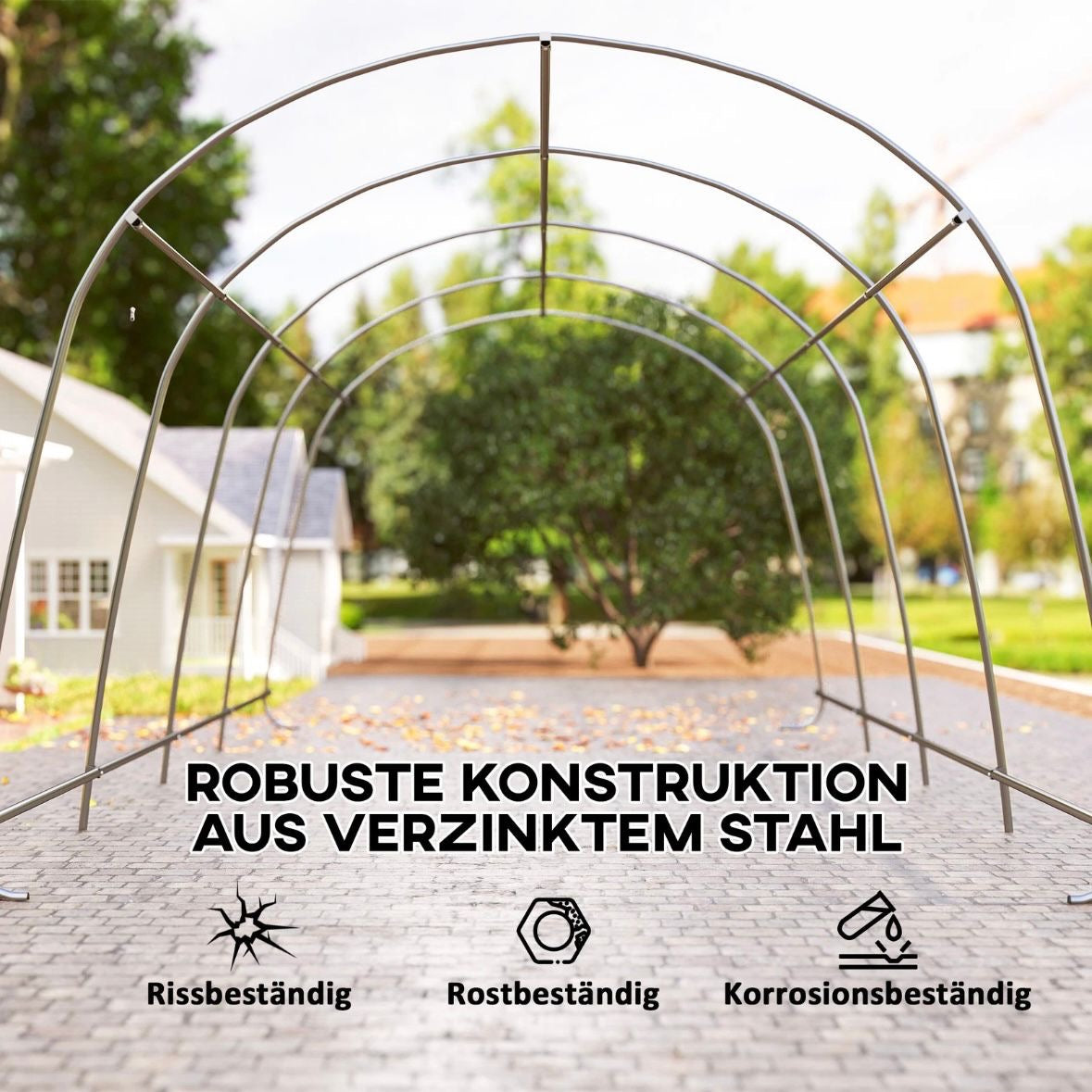 Carport Zeltgarage 3x6m Wasserdichtes Lagerzelt Seitenwänden Zelt