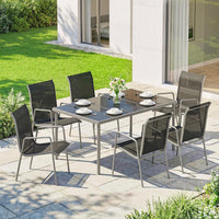 Gartenmöbel Set Sitzgruppe 150x90cm Tisch 6 Stühlen
