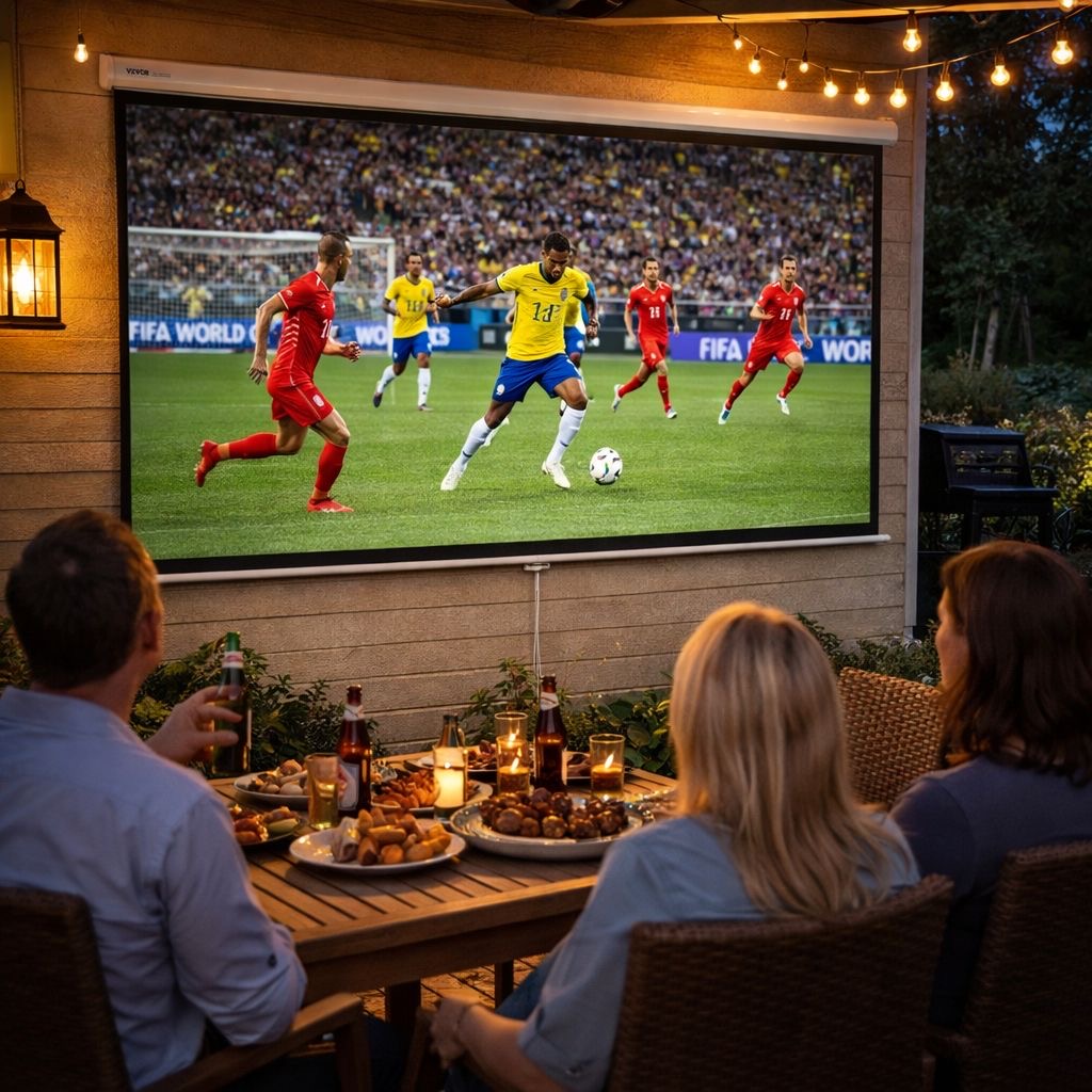 Projektionsleinwand 254cm Leinwand 16:9 Heimkino WM Fußball
