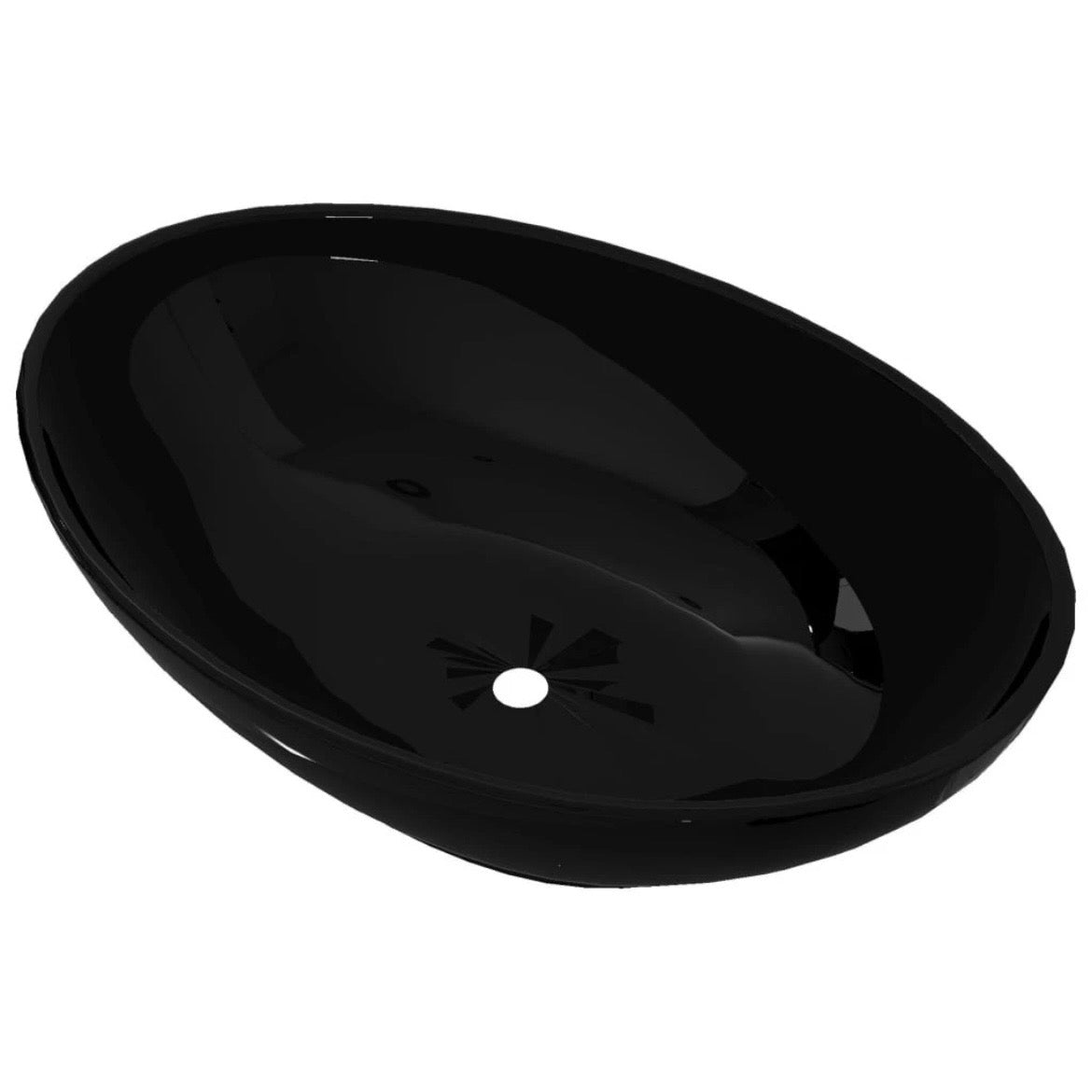 Keramik Waschbecken Waschtisch Aufsatzbecken Oval 40x33cm