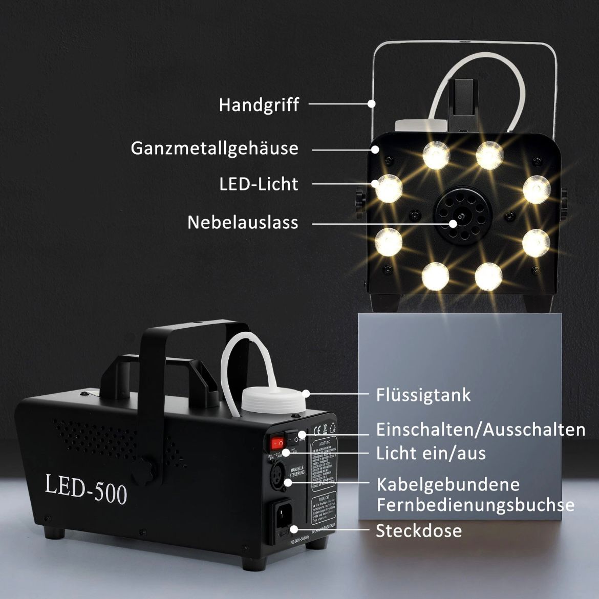 Nebelmaschine 450W Rauchmaschine LED Lichtern RGB Effekt
