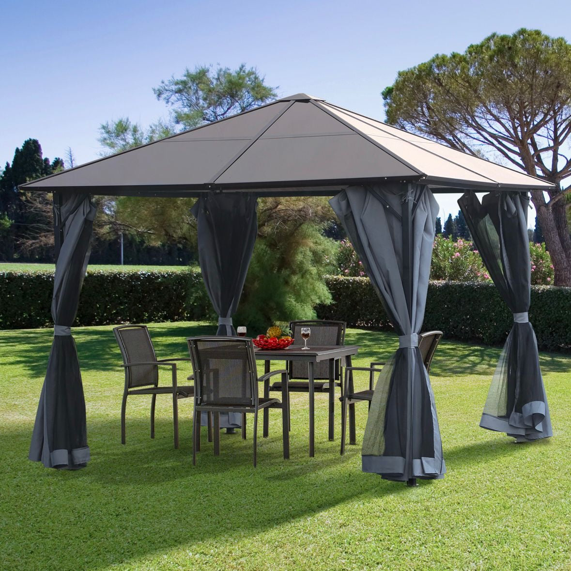 3x3m Pavillon Gartenpavillon Pergola Überdachung Partyzelt inkl. Seitenteile