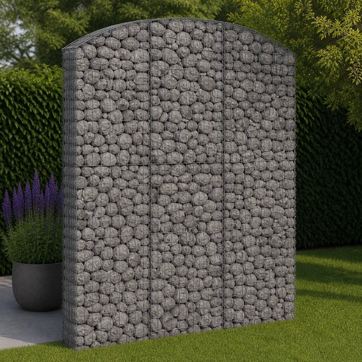 Gabionenkorb Hochbogen Steinkorb Gabione Gartenzaun Draht 150x30x180cm
