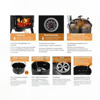 Gulaschkanone Gulaschkessel Eintopfofen 21L Deckel Grillfunktion