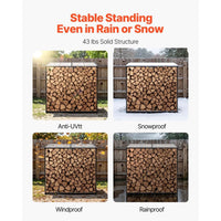Kaminholzregal Metall 300kg Holzlager Feuerholzständer Kaminregal
