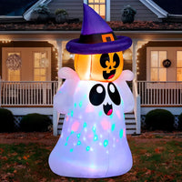 Halloween 1,5 Aufblasbarer LED Kürbisgeist Außendekoration Deko
