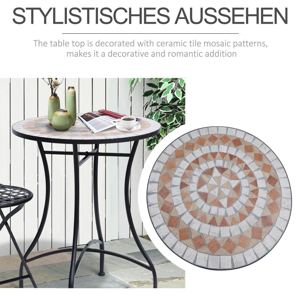 Gartentisch Mosaiktisch Balkontisch Beistelltisch Seviertisch