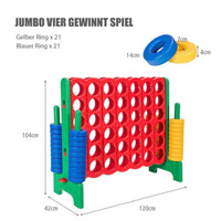 XXL Vier-Gewinnt Spiel Spielbrettsätze Outdoor Spielgeräte 120x42x104cm