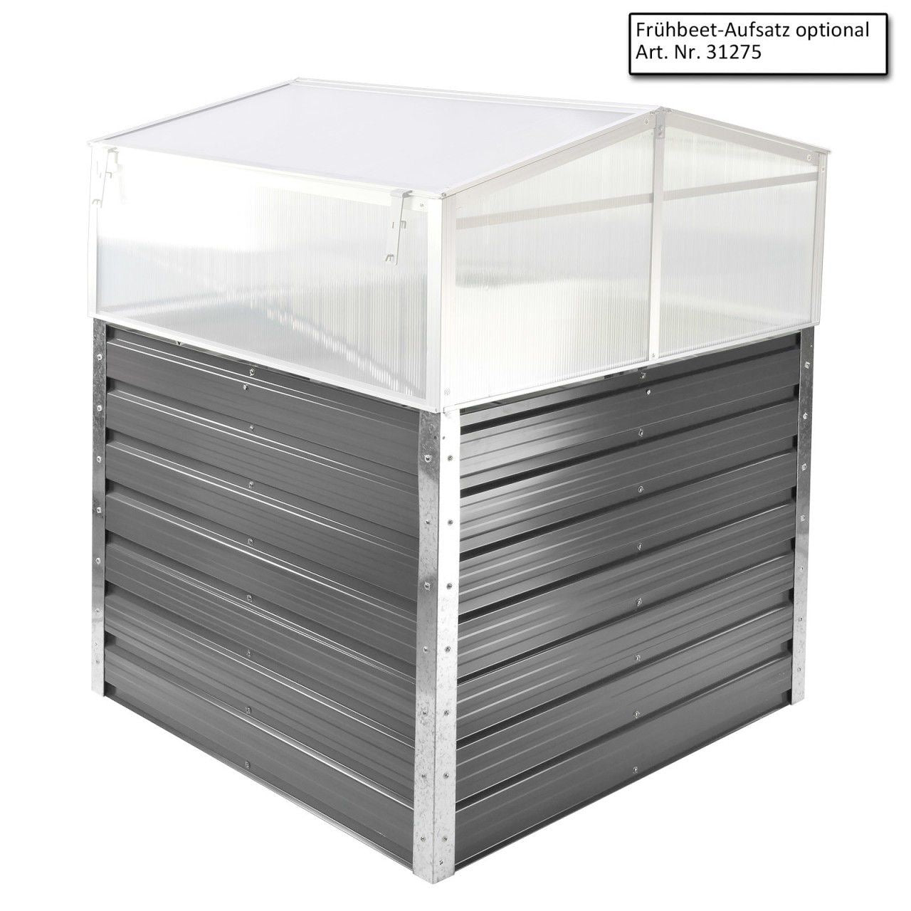 Metall Hochbeet Gartenbeet 99x99x80cm Frühbeet Gartenbeet Pflanzen