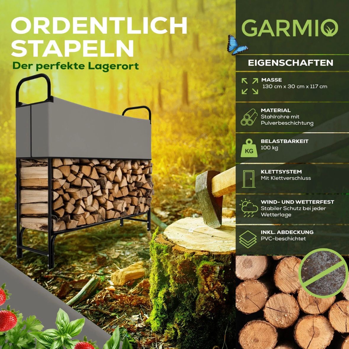 Kaminholzregal Brennholzregal Feuerholzregal Stapelhilfe Brennholz