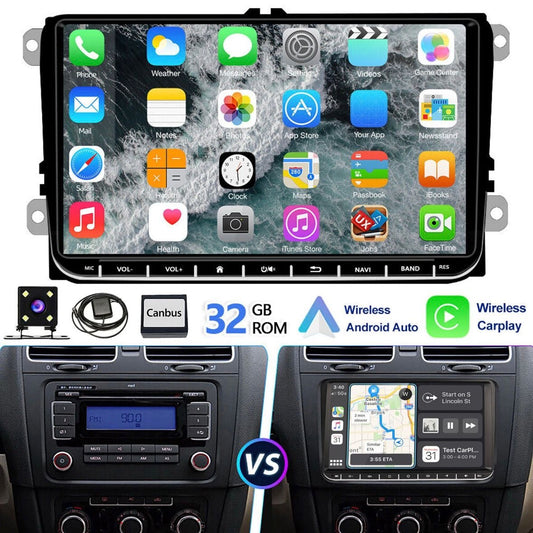Android 14 Carplay Autoradio GPS NAVI RDS Für VW GOLF 5 6 Touran EOS