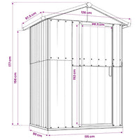 Geräteschuppen 126x97,5x177cm Verzinkt Gartenhaus Schuppen Metall Gartenmöbel