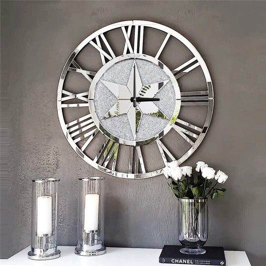 Wanduhr Spiegel Uhr Wohnzimmer Möbel Wandspiegel